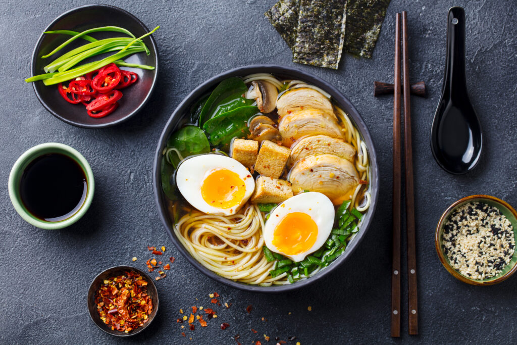 ラーメンを食べる